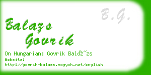 balazs govrik business card